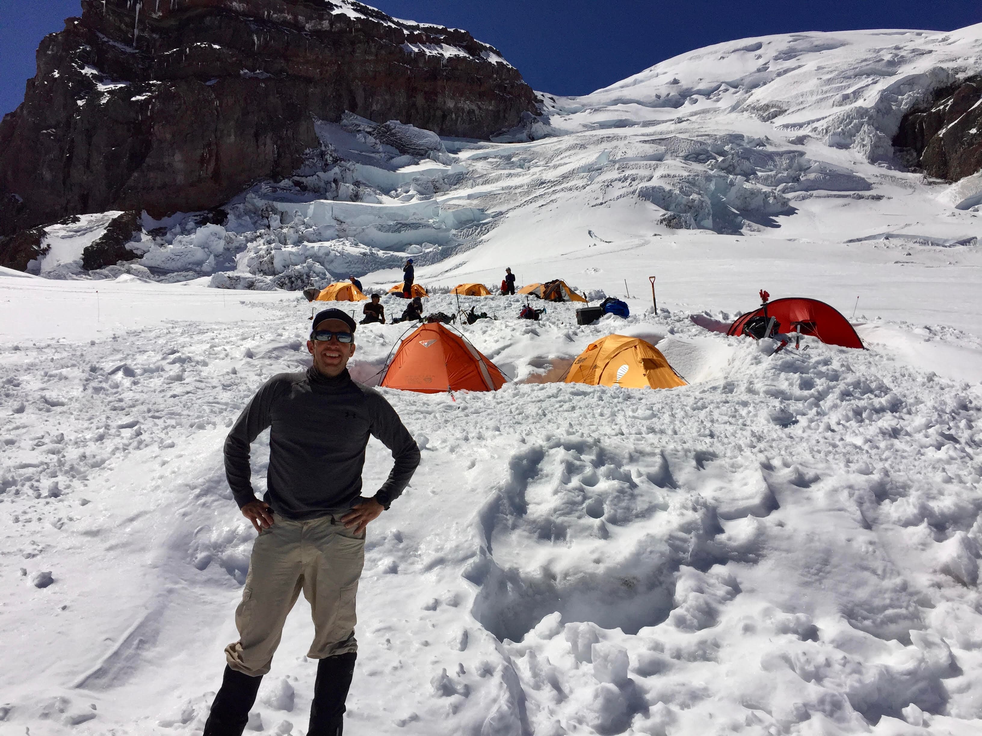Ryan Kelley at camp during an early Keep Climbing Foundation climb.
