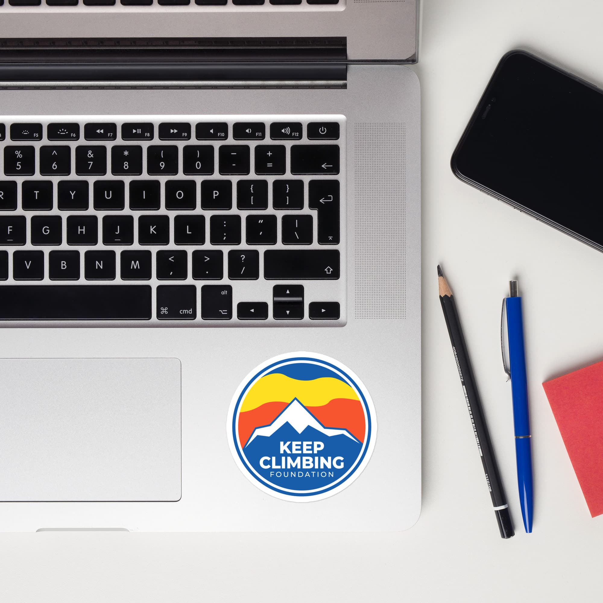 Grafico de calcomania de Keep Climbing Foundation.