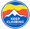Keep Climbing Foundation sticker graphic.